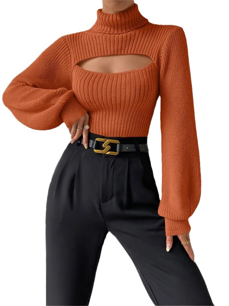 Sexy Oversized Rollkragen-Pullover mit Hohlmuster – Street Fashion Must-Have